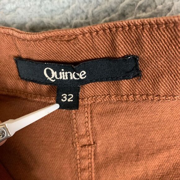 NWT Quince Crop Pants Women's 32 Rust‎ Organic Cotton Stretch Wide-Leg High Rise - Picture 7 of 16